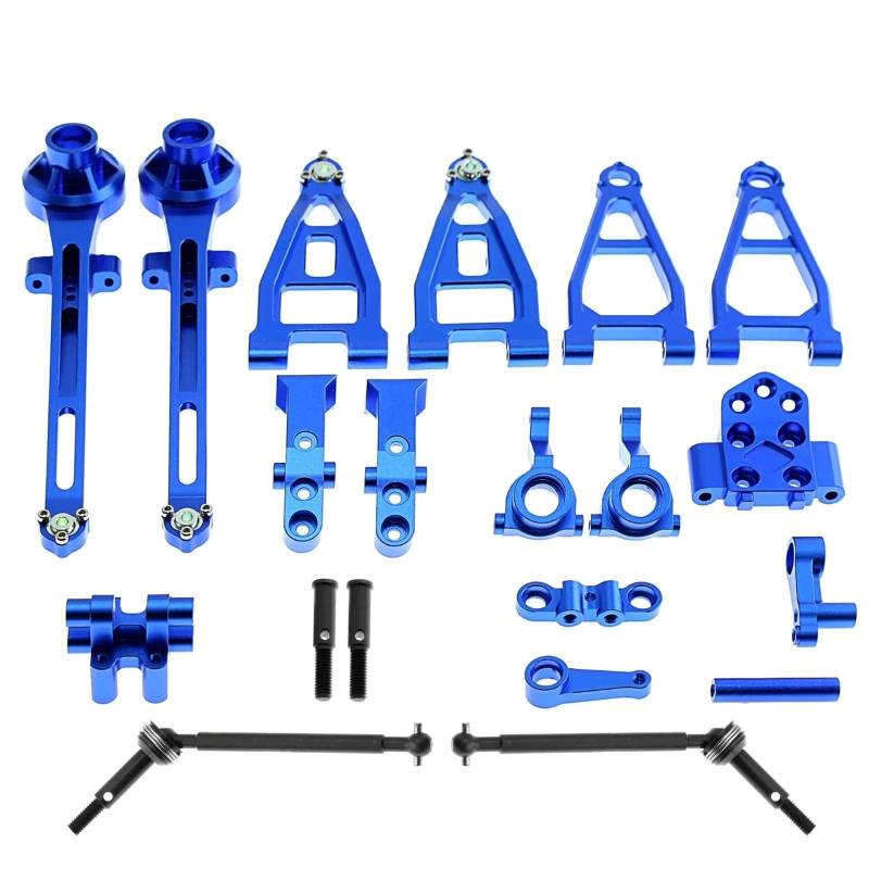 YONMFRDS RC Autoteile Für Tamiya Für BBX BB01 BB-01 1/10 RC Auto Metallzubehörsatz Vorderer Und Hinterer Arm Aufrechter Stoßdämpferturm Antriebswellensatz Upgrade-Teile(Blue) von YONMFRDS