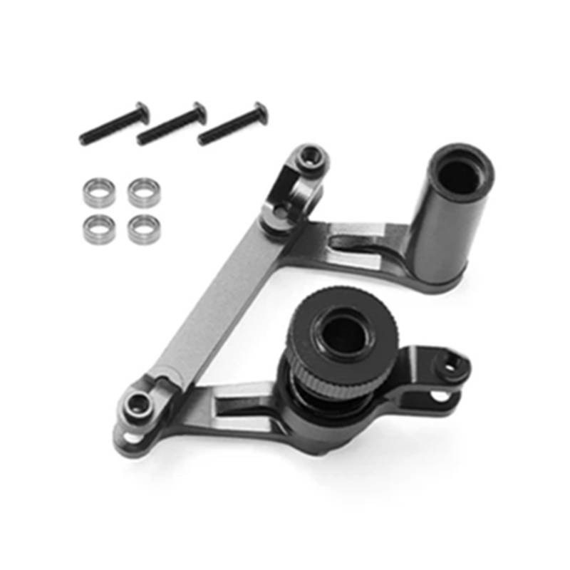 YONMFRDS RC Autoteile Für Traxxas 1/10 Für E-Maxx Für T-Maxx RC Auto Upgrade Lenkung Kit Fernbedienung Auto Modifiziertes Zubehör Ersatz DIY Teile(Black) von YONMFRDS