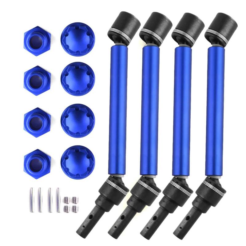 YONMFRDS RC Autoteile Für Traxxas Für Maxx 2,0 V2 89076-4 Für WideMaxx 1/10 4 Stücke 8996X Erweiterte Antriebswelle CVD Mit Rad Hex RC Auto Upgrade Teile(Blue) von YONMFRDS