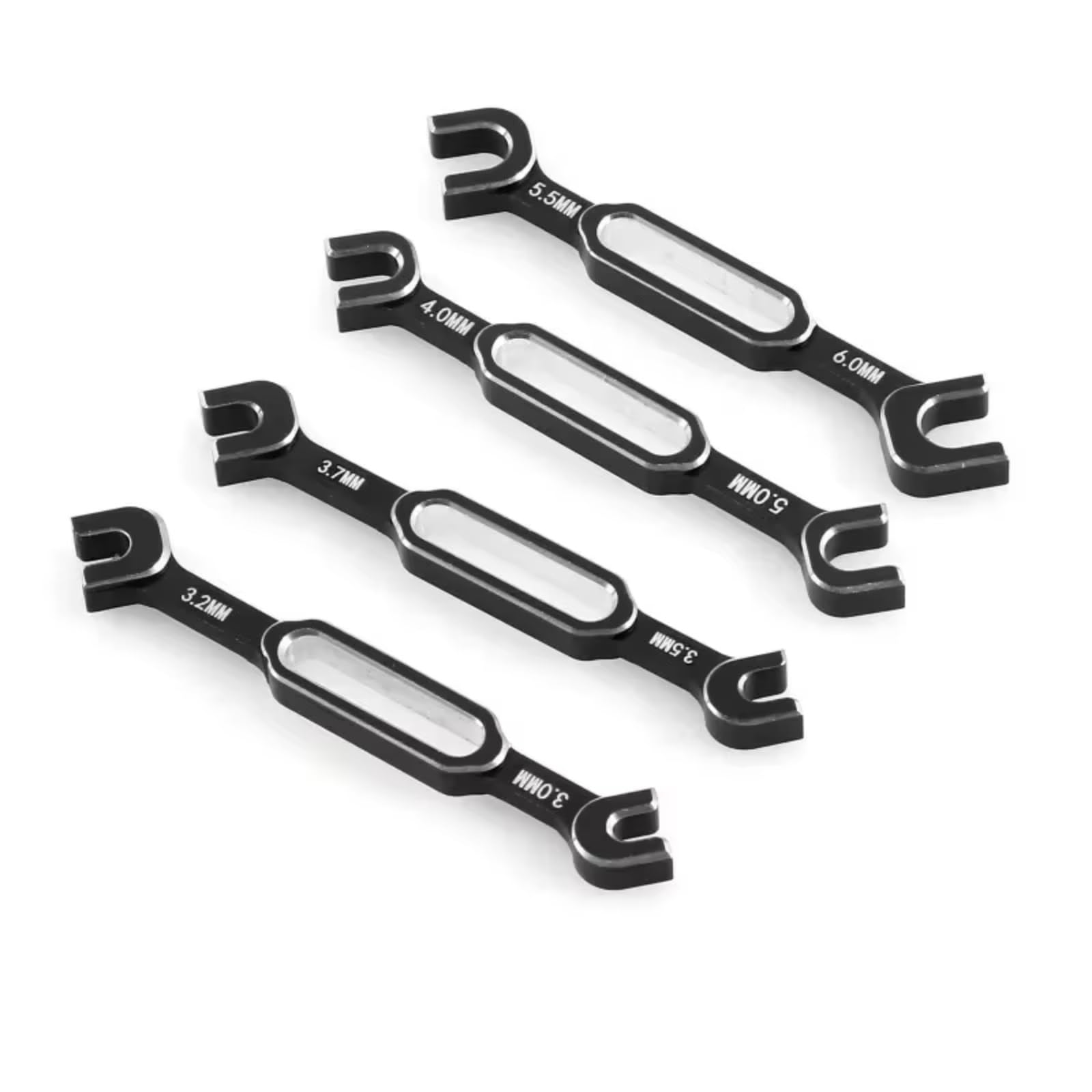 YONMFRDS RC-Demontagewerkzeug Für Universalteile RC-Auto 4-teiliger Schraubenschlüssel 3/3.2/3.5/3.7/4/5/5.5/6mm Spannschlossmutter Kugelgelenk-Entferner Für Universalwerkzeug(Black) von YONMFRDS