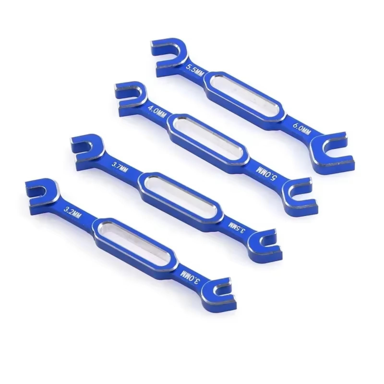 YONMFRDS RC-Demontagewerkzeug Für Universalteile RC-Auto 4-teiliger Schraubenschlüssel 3/3.2/3.5/3.7/4/5/5.5/6mm Spannschlossmutter Kugelgelenk-Entferner Für Universalwerkzeug(Blue) von YONMFRDS