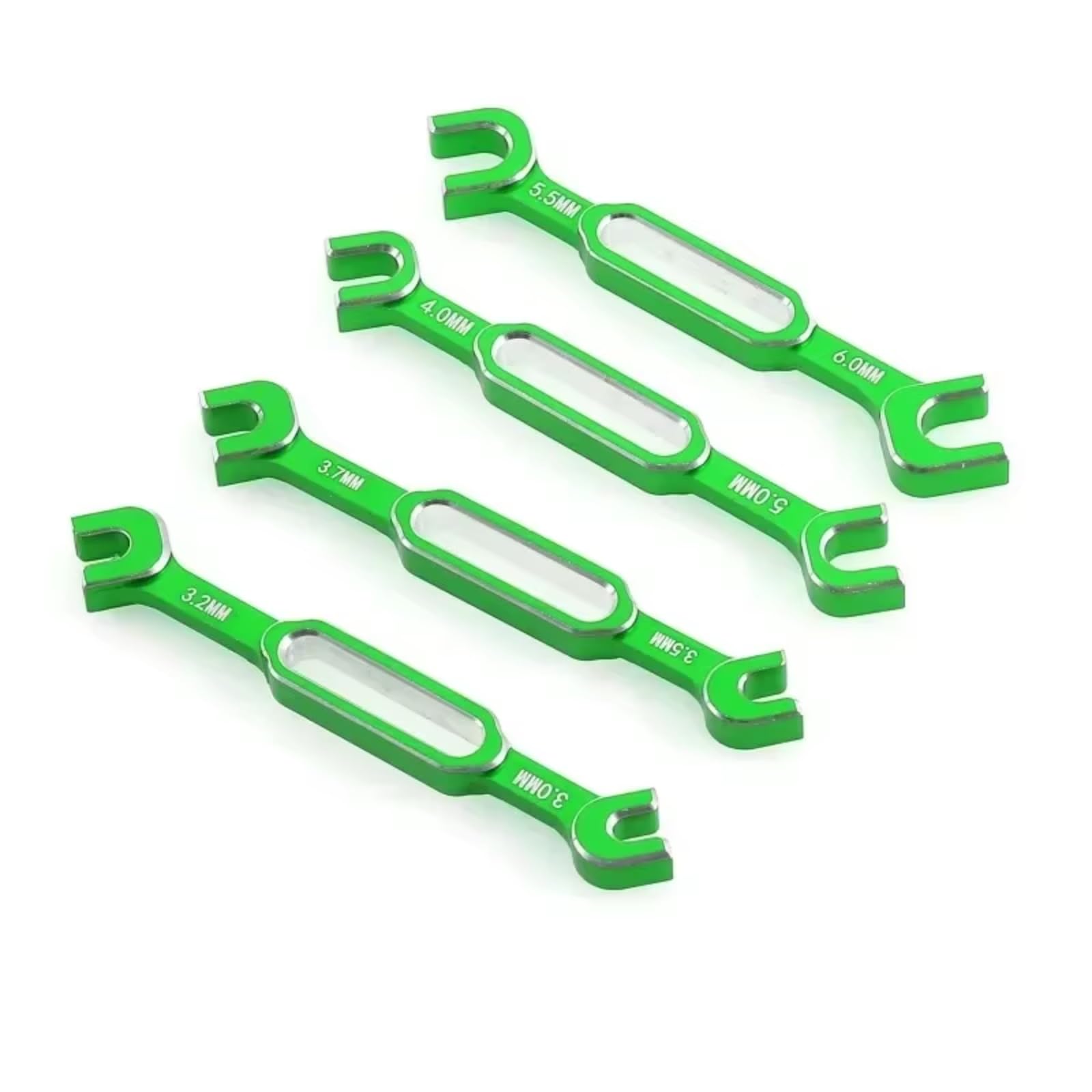 YONMFRDS RC-Demontagewerkzeug Für Universalteile RC-Auto 4-teiliger Schraubenschlüssel 3/3.2/3.5/3.7/4/5/5.5/6mm Spannschlossmutter Kugelgelenk-Entferner Für Universalwerkzeug(Green) von YONMFRDS