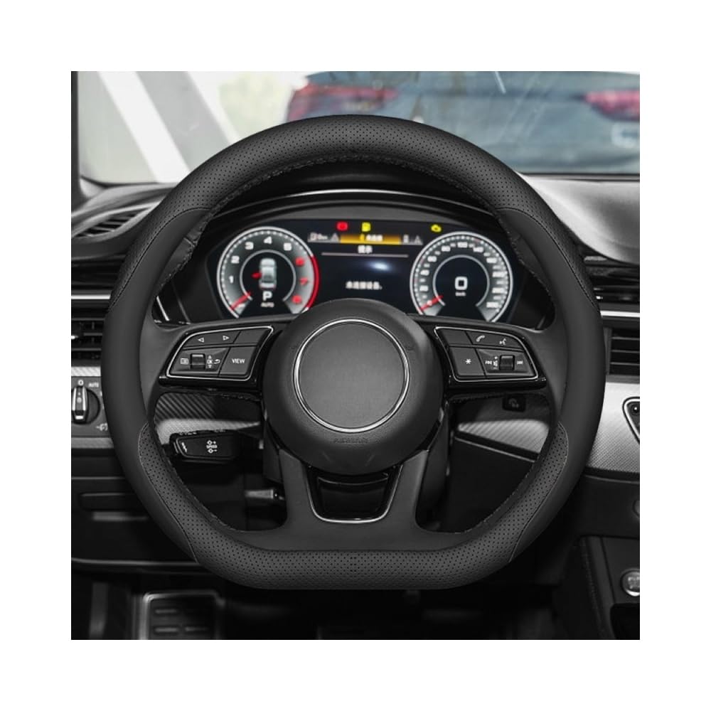 Mikrofaser Leder Lenkradabdeckung Auto Lenkradbezug Mikrofaser Leder Lenkradhüllen Autozubehör Innenraum für Audi Q2 GA 2017-2022,Square Bottom Black Mikrofaser Leder Lenkradabdeckung Auto Lenkradbezug Mikrofaser Leder Lenkradhüllen Autozubehör Innenraum für Audi Q2 GA 2017-2022,Square Bottom Black von YOPCFW