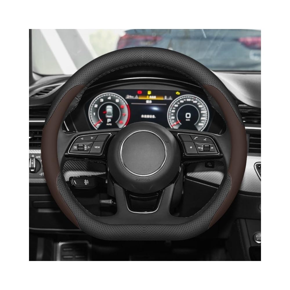 Mikrofaser Leder Lenkradabdeckung Auto Lenkradbezug Mikrofaser Leder Lenkradhüllen Autozubehör Innenraum für Audi Q2 GA 2017-2022,Square Bottom Brown Mikrofaser Leder Lenkradabdeckung Auto Lenkradbezug Mikrofaser Leder Lenkradhüllen Autozubehör Innenraum für Audi Q2 GA 2017-2022,Square Bottom Brown von YOPCFW
