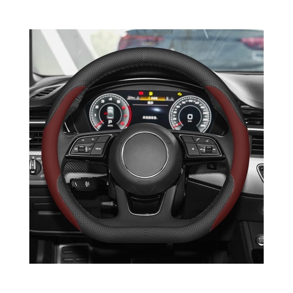 Mikrofaser Leder Lenkradabdeckung Auto Lenkradbezug Mikrofaser Leder Lenkradhüllen Autozubehör Innenraum für Audi Q2 GA 2017-2022,Square Bottom Red Mikrofaser Leder Lenkradabdeckung Auto Lenkradbezug Mikrofaser Leder Lenkradhüllen Autozubehör Innenraum für Audi Q2 GA 2017-2022,Square Bottom Red von YOPCFW