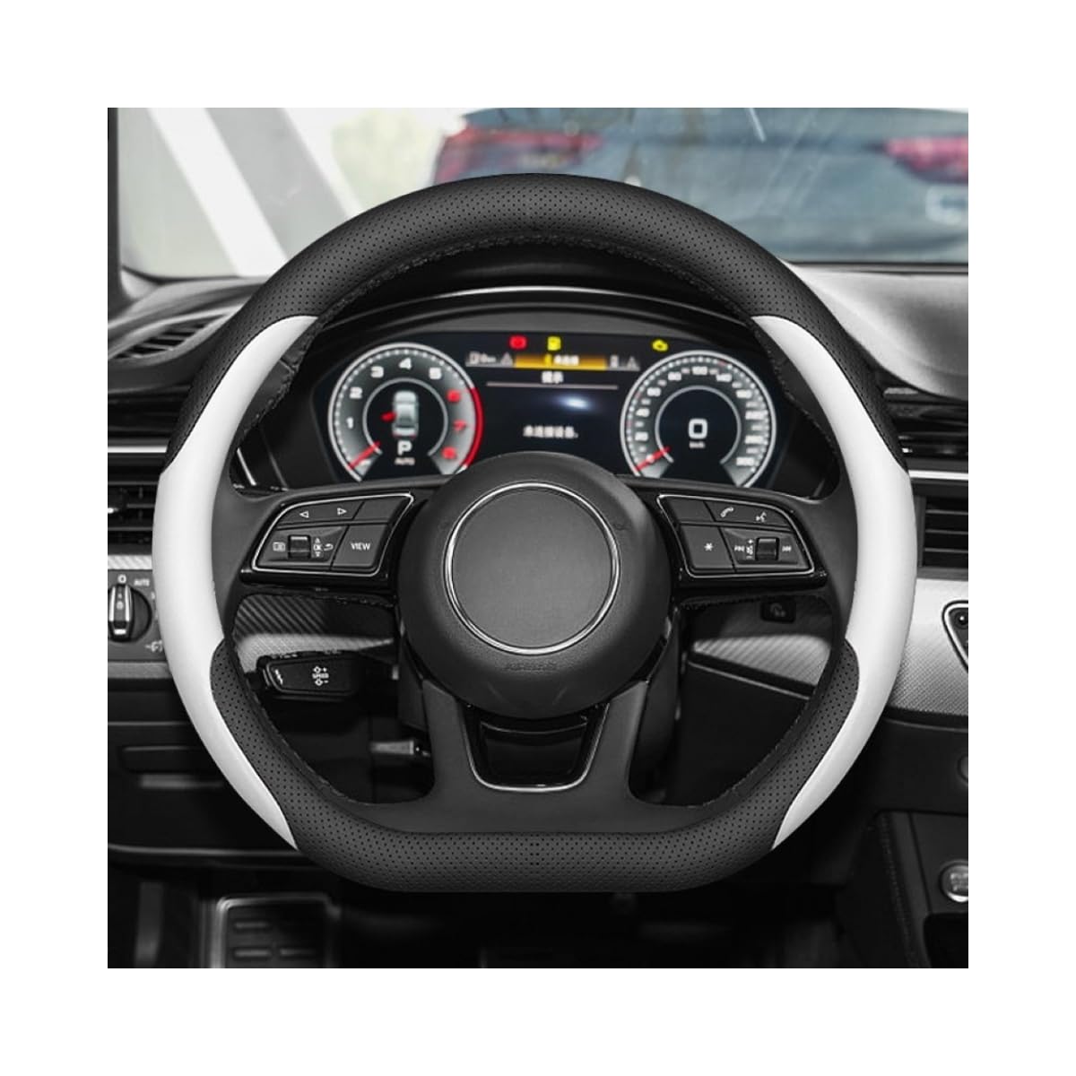 Mikrofaser Leder Lenkradabdeckung Auto Lenkradbezug Mikrofaser Leder Lenkradhüllen Autozubehör Innenraum für Audi Q2 GA 2017-2022,Square Bottom White Mikrofaser Leder Lenkradabdeckung Auto Lenkradbezug Mikrofaser Leder Lenkradhüllen Autozubehör Innenraum für Audi Q2 GA 2017-2022,Square Bottom White von YOPCFW