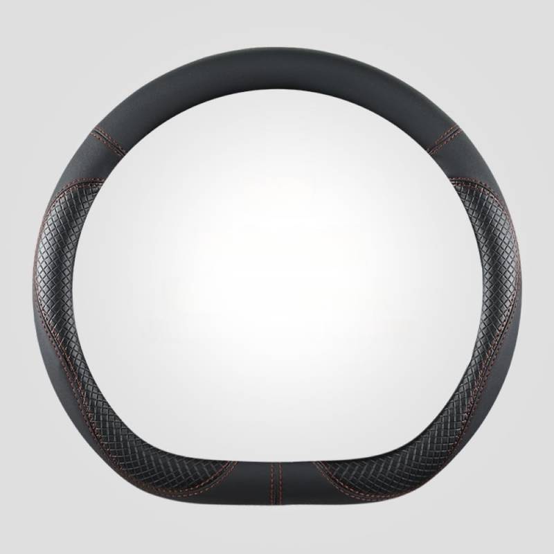Mikrofaser Leder Lenkradabdeckung Auto Lenkradbezug Mikrofaser Leder Lenkradhüllen Autozubehör Innenraum für BMW 7 Series G11 G12 730d 730Ld 740d 740Ld,Brown&Black Bottom Flat von YOPCFW