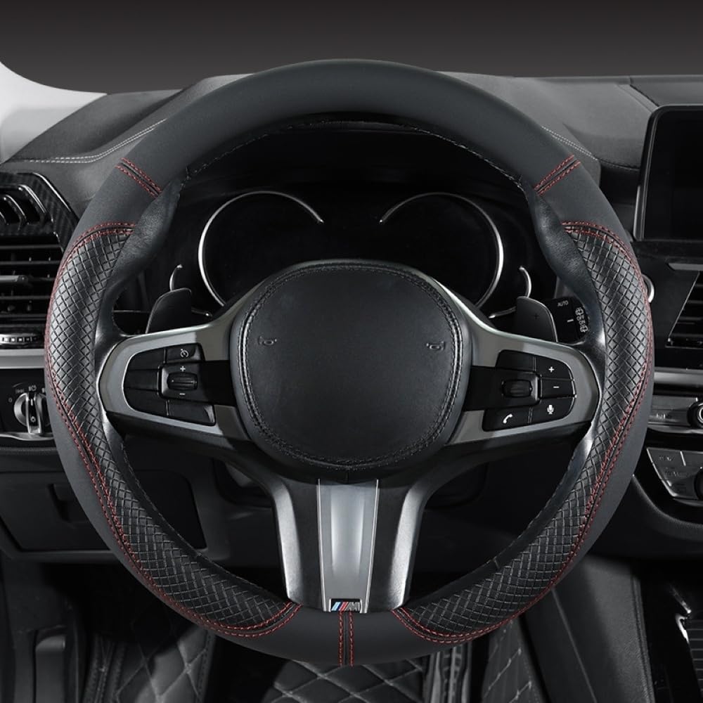 Mikrofaser Leder Lenkradabdeckung Auto Lenkradbezug Mikrofaser Leder Lenkradhüllen Autozubehör Innenraum für BMW X2 X2M F39 18i 18d 20i 20d M35i 25d 25e,Red&Black Bottom Round Mikrofaser Leder Lenkradabdeckung Auto Lenkradbezug Mikrofaser Leder Lenkradhüllen Autozubehör Innenraum für BMW X2 X2M F39 18i 18d 20i 20d M35i 25d 25e,Red&Black Bottom Round von YOPCFW