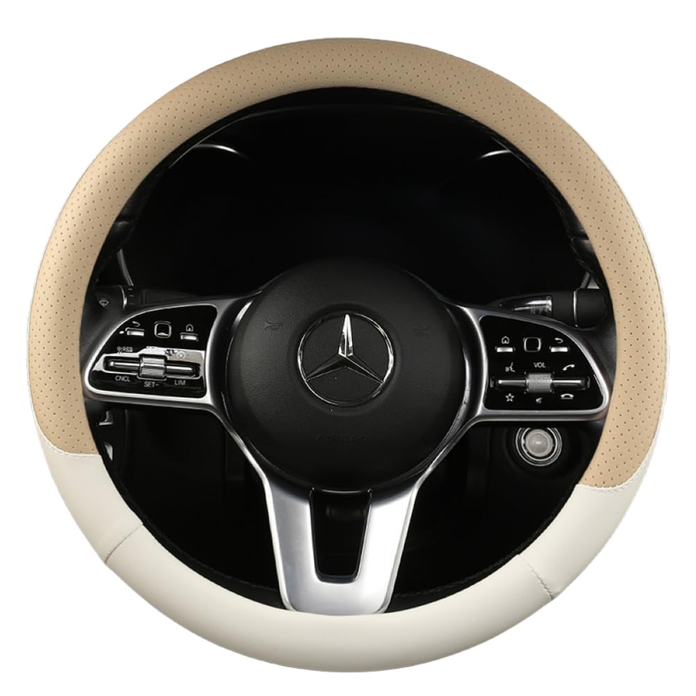 Mikrofaser Leder Lenkradabdeckung Auto Lenkradbezug Mikrofaser Leder Lenkradhüllen Autozubehör Innenraum für Mercedes Benz M-Class ML W163 W164,Round Bottom Beige Yellow Mikrofaser Leder Lenkradabdeckung Auto Lenkradbezug Mikrofaser Leder Lenkradhüllen Autozubehör Innenraum für Mercedes Benz M-Class ML W163 W164,Round Bottom Beige Yellow von YOPCFW