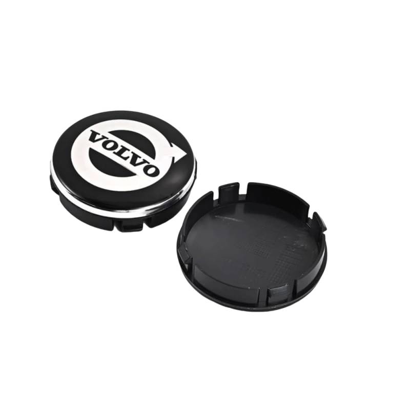 YOPCFW 4 Stück Alufelgen Auto Nabenkappen für Volvo XC60 2014–2021 mit Logo, Nabenabdeckung, Mutterabdeckkappen, wasserdicht, verschleißfest und rostfrei, E von YOPCFW