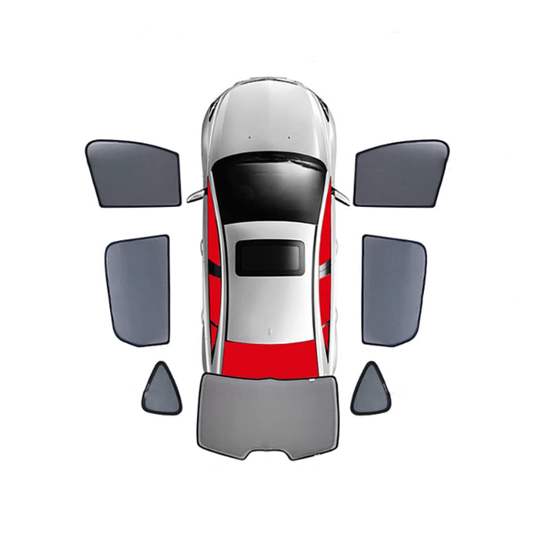 Auto-Sonnenschutz-Visier für Audi A3 8P Sportback 2003-2013, benutzerdefinierter Frontscheiben-Vorhang, Rückseite, Sonnenschutz, Schwarz,A-Black-7PCS von YORGAC