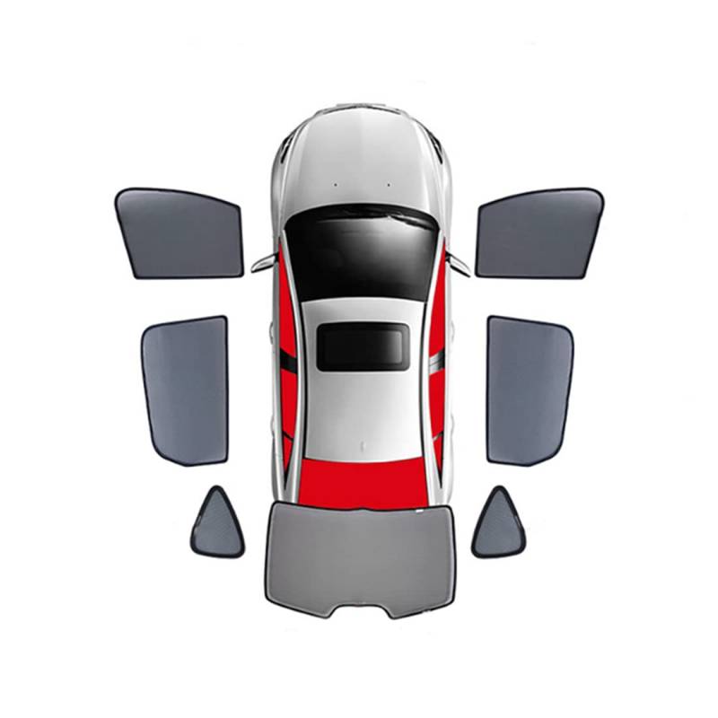 Auto-Sonnenschutz-Visier für Audi A3 8P Sportback 2003-2013, benutzerdefinierter Frontscheiben-Vorhang, Rückseite, Sonnenschutz, Schwarz,A-Black-7PCS von YORGAC
