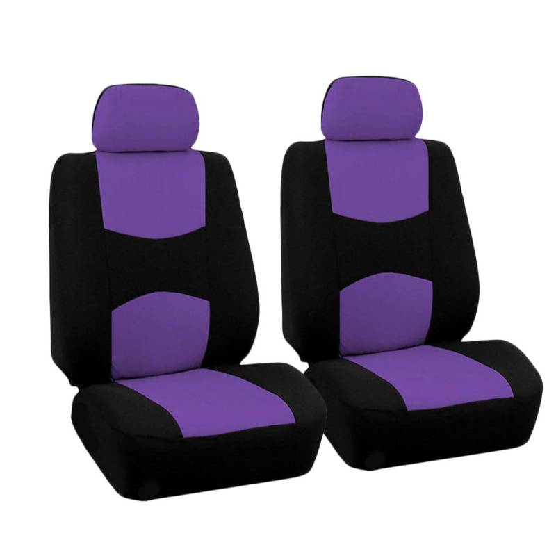 YOUCAI Universelle Sitzbezüge Auto Vordersitze/Autositzbezüge Universal Komplett-Set Autositzbezüge Universal Fit Komplettset Autositzschoner Sitzbezügesets Autositzbezüge Set Lila 2 Sitzer von YOUCAI