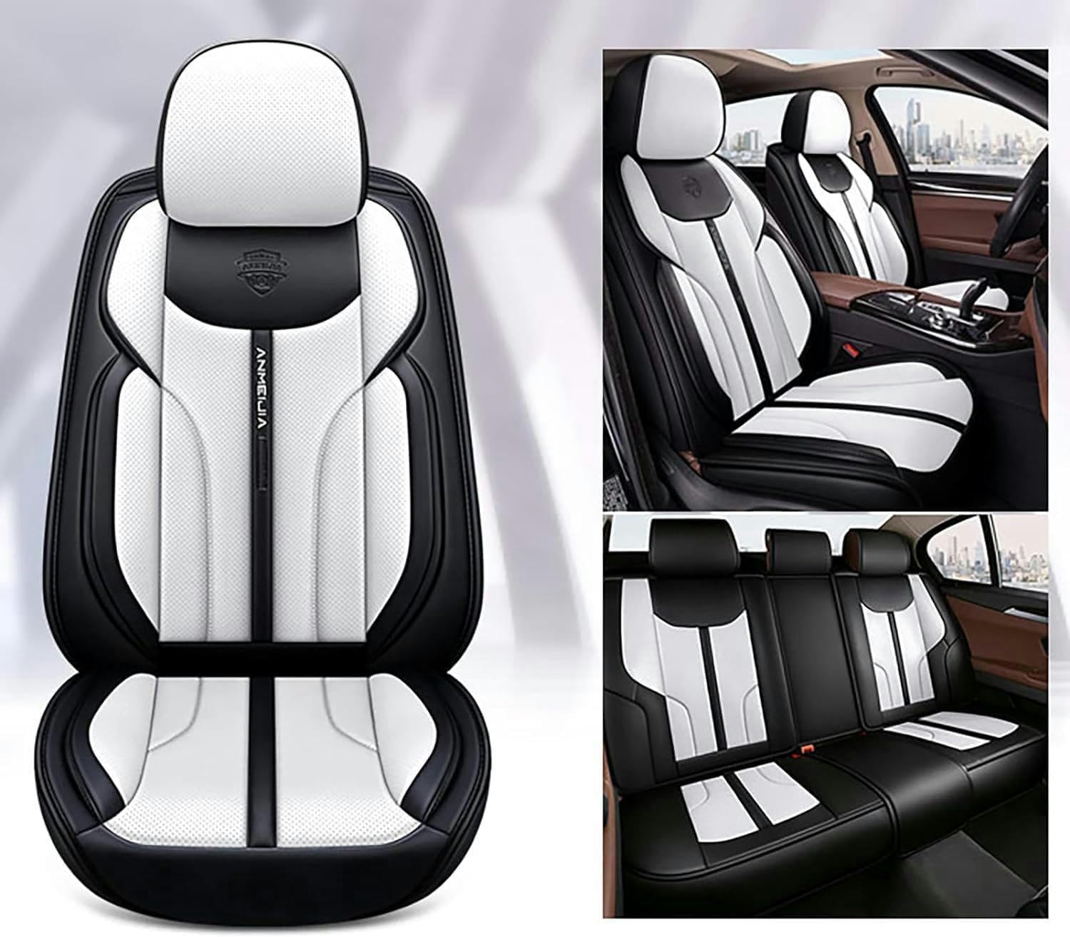 YOUFOX Sitzbezüge Auto Autositzbezüge Universal Set für Mercedes-Benz M-Class ML 350 W164 ML 420 W164 ML 550 W164 ML 280 W164 Auto Zubehör、Weiß von YOUFOX