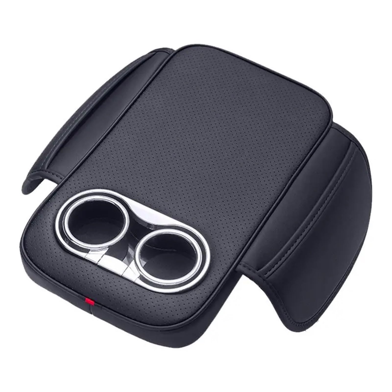 Lanliuhui Store Armlehnenkissen for die Mittelkonsole im Auto mit 2 Getränkehaltern und Seitentaschen, PU-Leder, erhöhte Auto-Armlehnenpolster, Auto-Armlehnenbezug(Black) von YOURNAME