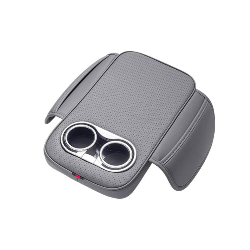 Lanliuhui Store Armlehnenkissen for die Mittelkonsole im Auto mit 2 Getränkehaltern und Seitentaschen, PU-Leder, erhöhte Auto-Armlehnenpolster, Auto-Armlehnenbezug(Geey) von YOURNAME