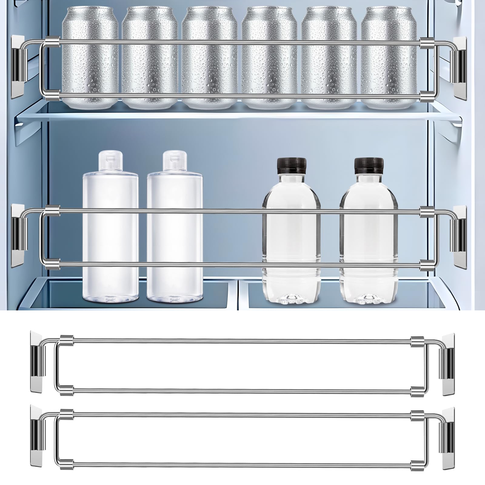 YOUSHARES 2 Stück RV Secure Adjustable Bars - Länge 31.6-57.5cm Verstellbare Edelstahlstangen, Lebensmittel&Getränkestabilisatoren für RV Kühlschrank, Spannstangen Camper Zubehör YOUSHARES 2 Stück RV Secure Adjustable Bars - Länge 31.6-57.5cm Verstellbare Edelstahlstangen, Lebensmittel&Getränkestabilisatoren für RV Kühlschrank, Spannstangen Camper Zubehör von YOUSHARES