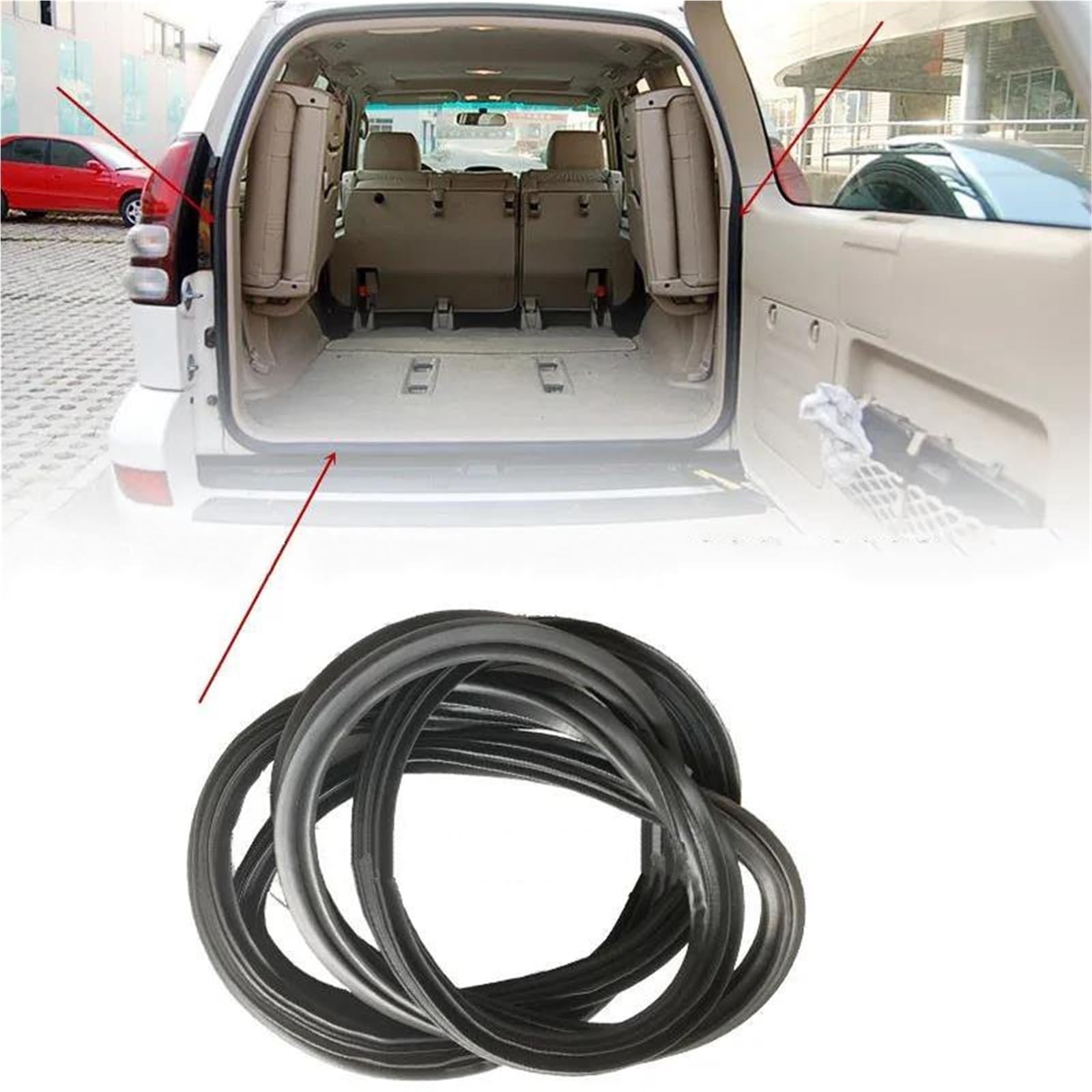 Tür- und Fensterdichtungen Auto Hinten Stamm Heckklappe Gummi Dichtung Streifen Hintertür Dichtung Für Land Für Cruiser Für Prado 120 LC120 2003-2009 Tür- und Fensterdichtungen Auto Hinten Stamm Heckklappe Gummi Dichtung Streifen Hintertür Dichtung Für Land Für Cruiser Für Prado 120 LC120 2003-2009 von YOUZKA