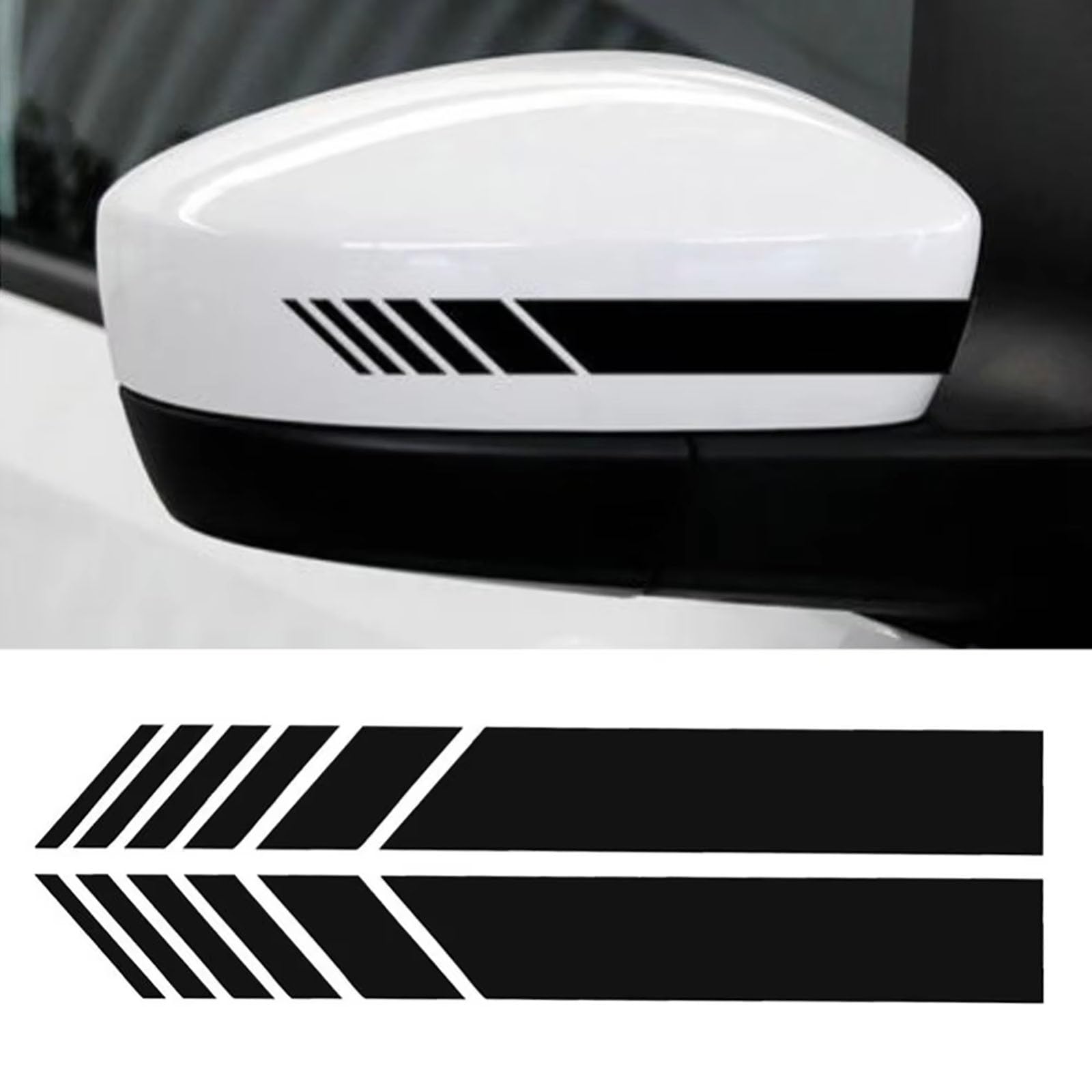 1 Paar Auto-Rückspiegel Aufkleber, Kompatibel für Ssangyong Rexton G4 Rexton W, modische Farb-Zierstreifen-Dekor-Aufkleber, Auto-Styling,1-Black 1 Paar Auto-Rückspiegel Aufkleber, Kompatibel für Ssangyong Rexton G4 Rexton W, modische Farb-Zierstreifen-Dekor-Aufkleber, Auto-Styling,1-Black von YPFYBHD