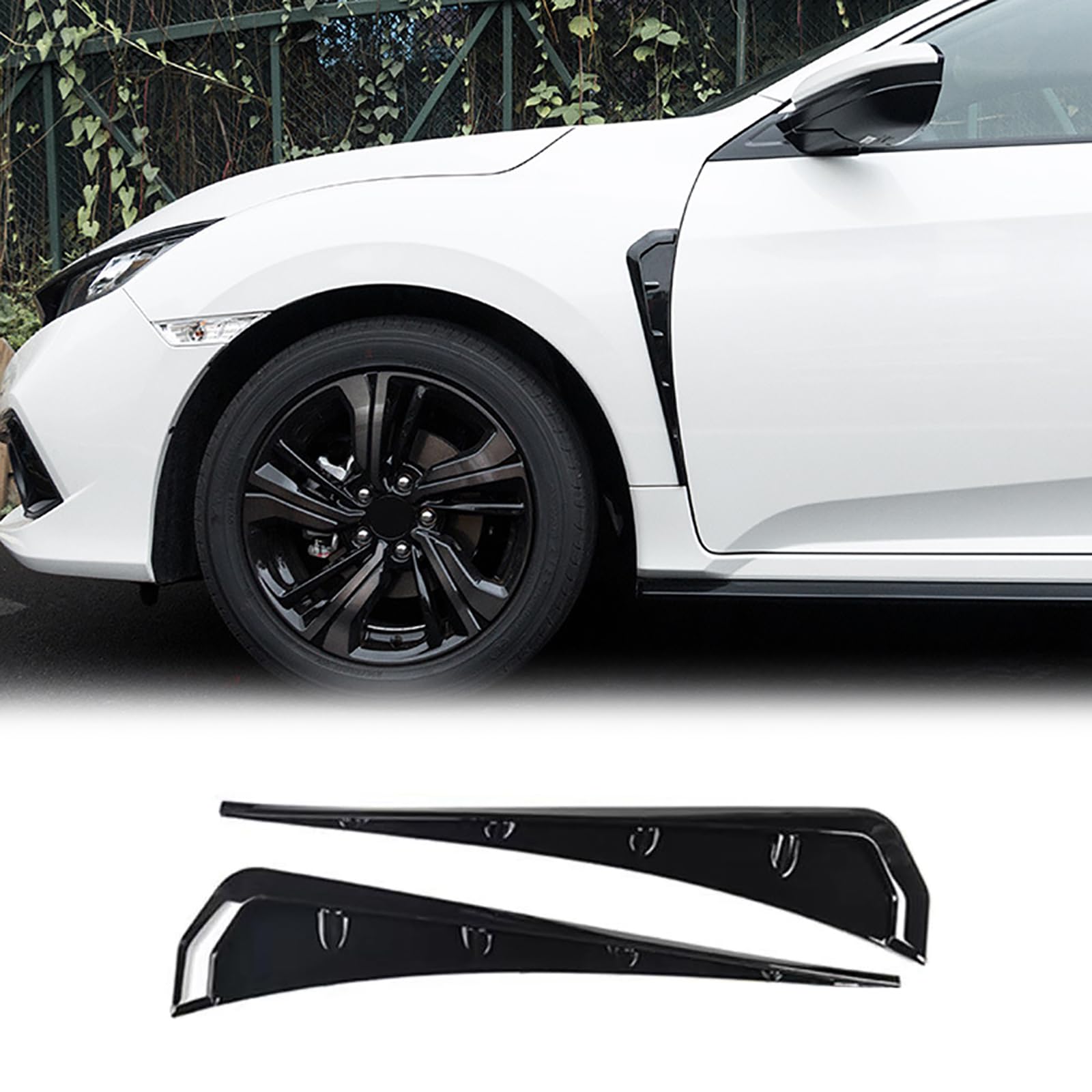 2 STÜCKE Auto Seitenkotflügel Entlüftung ABS Spoiler Seitenflügel Windmesser Kotflügel Dekorative Aufkleber, Kompatibel für Toyota Sienna Sienta,1-Glossy Black von YPFYBHD