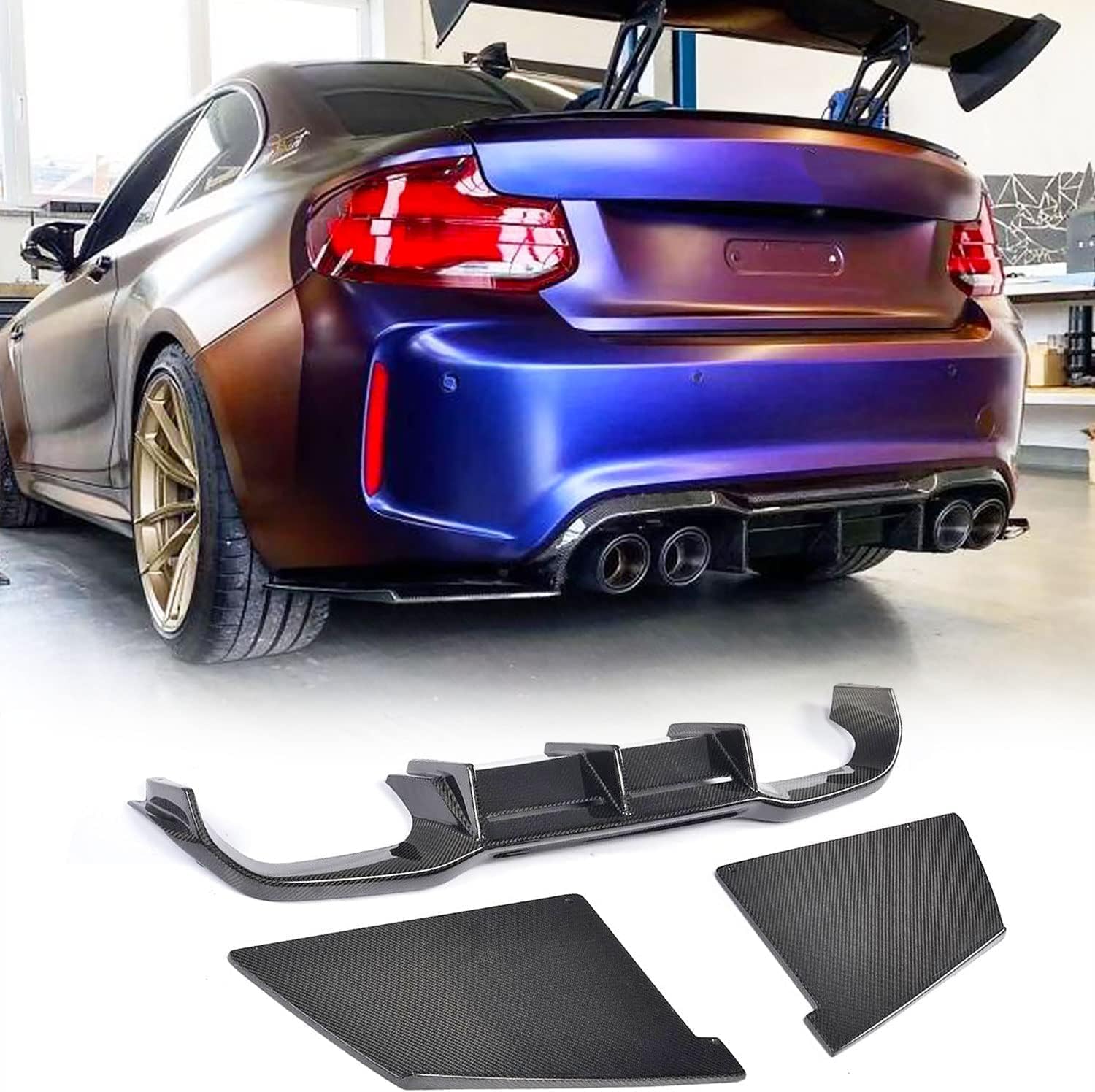 ABS-Heckdiffusor-Set für BMW 2er F87 M2 2016 2017 2018 2019,einstellbar, mattiert – stabilität & luftströmung – moderner Design ABS-Heckdiffusor-Set für BMW 2er F87 M2 2016 2017 2018 2019,einstellbar, mattiert – stabilität & luftströmung – moderner Design von YPJHMXQXQ