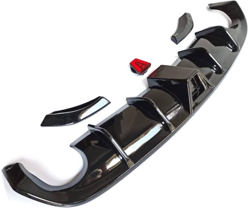 ABS-Heckdiffusor-Set für VW Scirocco R 2015 2016 2017,einstellbar, mattiert – stabilität & luftströmung – moderner Design,A-Gloss Black von YPJHMXQXQ