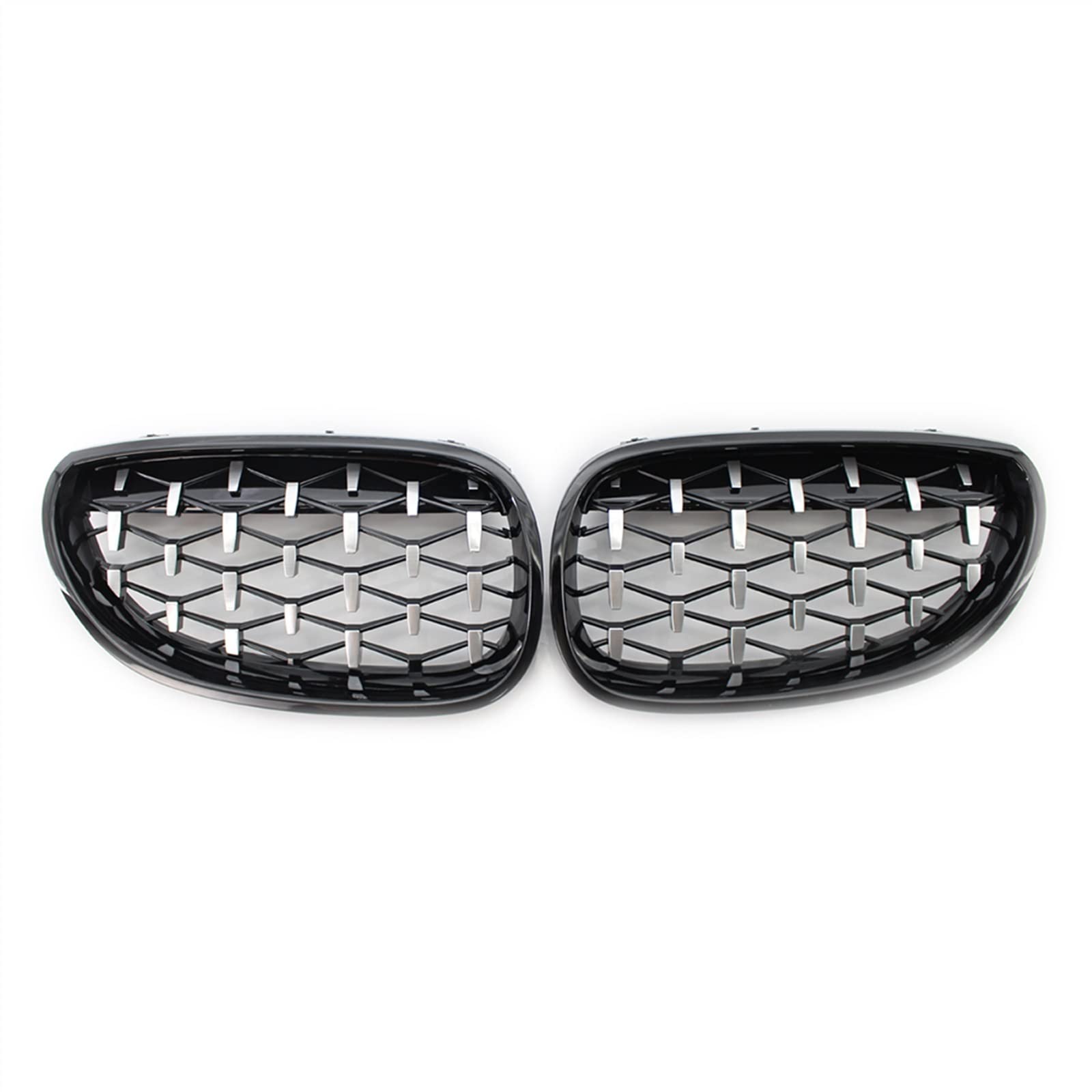Nieren Kühlergrille Kompatibel Mit 5er Für E60 E61 550i 535i M5 2003 2004 2005 2006 Nierengitter Lufteinlass Grill Auto Frontgitter Stoßstange Motorhaube Obere Gitterabdeckung(Silver and Black) von YPLVWSOYQ