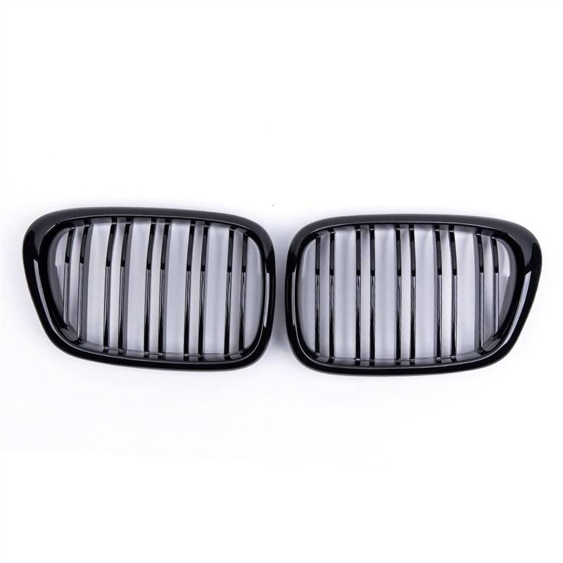 Nieren Kühlergrille Kompatibel Mit E39 M5 5er Für 520 525 528 1999 2000 2001 2002 2003 Nierengitter Lufteinlass Grill Auto Frontgitter Stoßstange Motorhaube Obere Grillabdeckung(Gloss Black) von YPLVWSOYQ