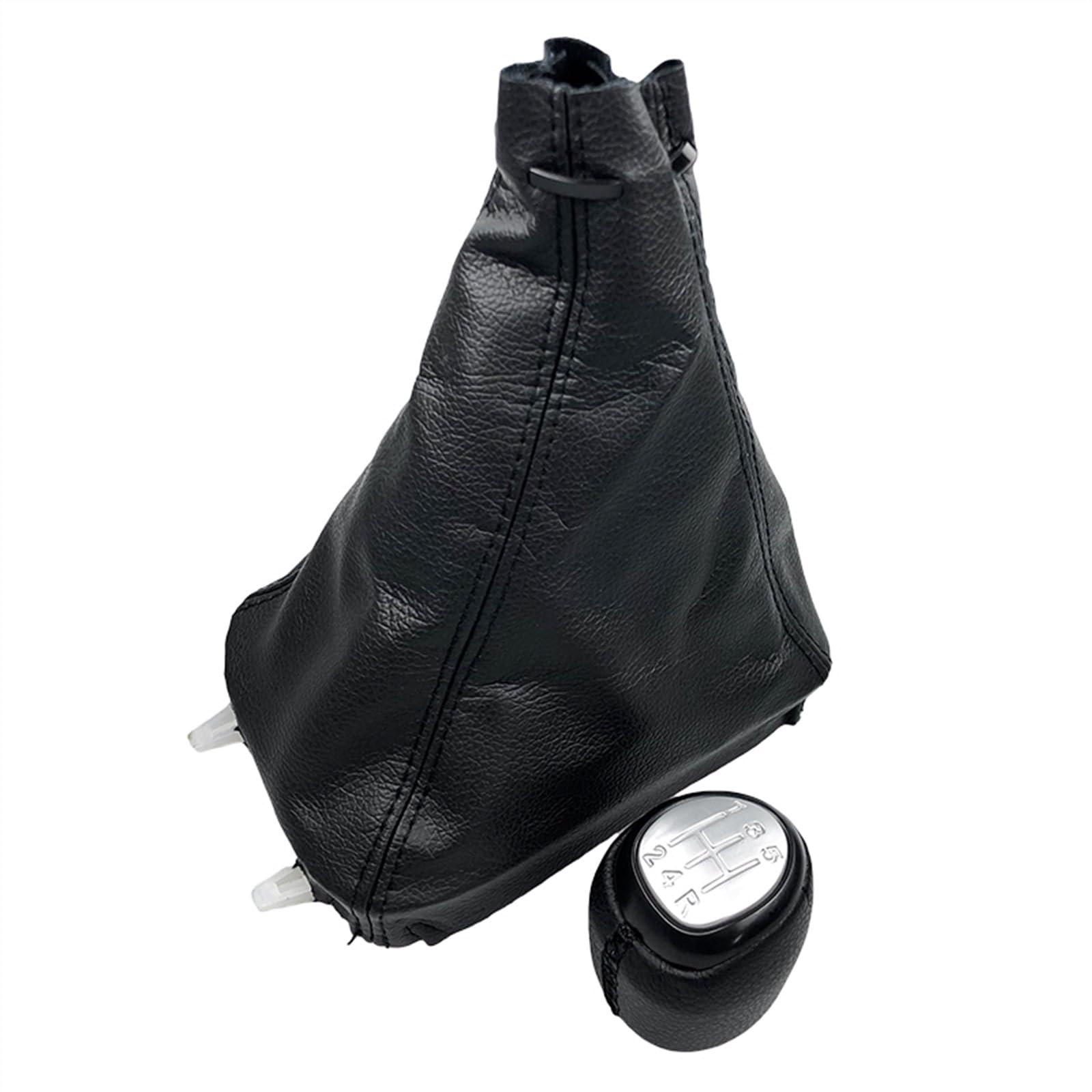 Schaltknaufkopf Automatik Kompatibel Mit SAAB 9-3 SS 2003–2009 2010 2011 2012 5/6-Gang-Schaltknauf Gamasche Kofferraumabdeckung Gehäusekragen Auto-Styling-Zubehör Hebel-Schaltstift(5 Speed Silver set) von YPLVWSOYQ