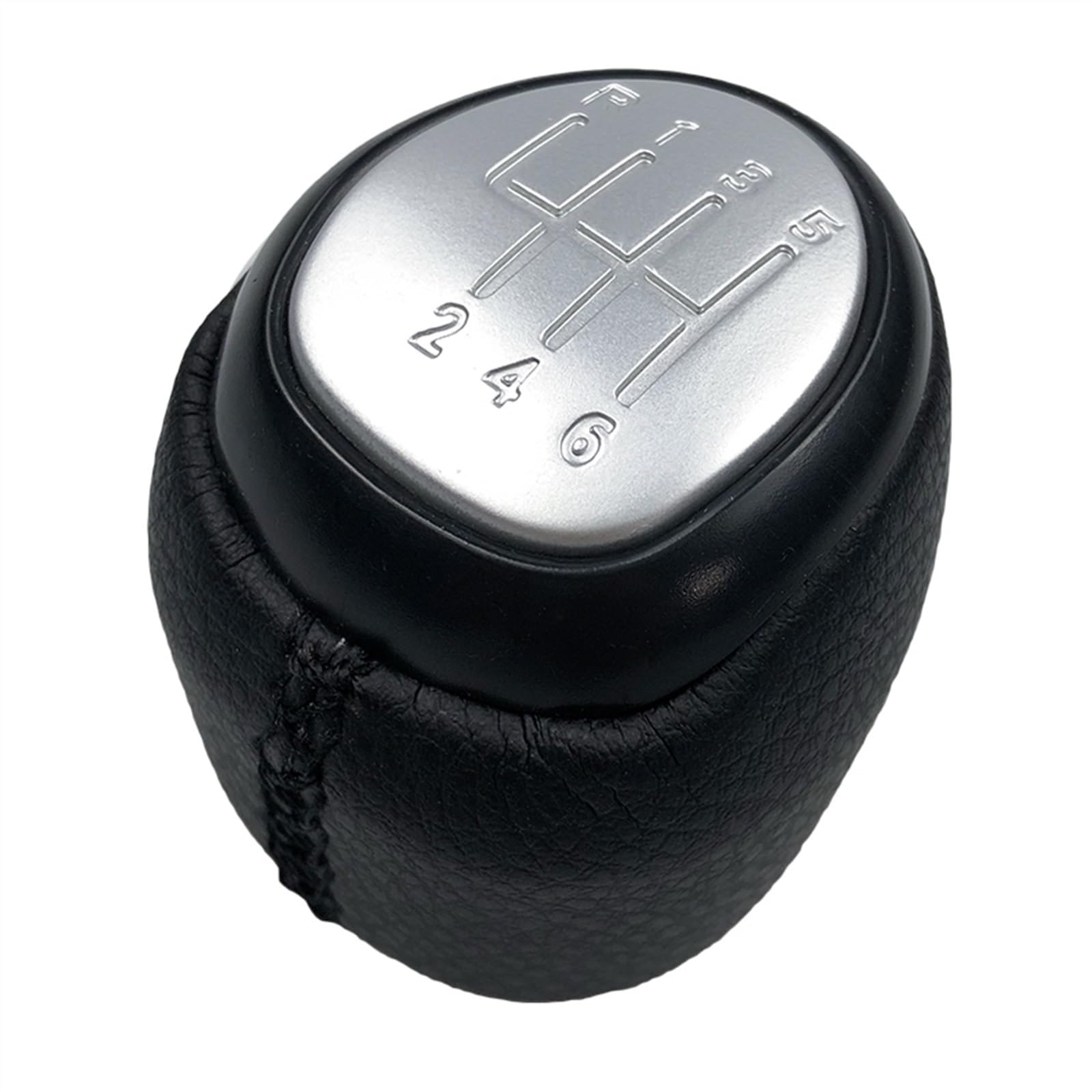 Schaltknaufkopf Automatik Kompatibel Mit SAAB 9-3 SS 2003–2009 2010 2011 2012 5/6-Gang-Schaltknauf Gamasche Kofferraumabdeckung Gehäusekragen Auto-Styling-Zubehör Hebel-Schaltstift(6 Speed Silver) von YPLVWSOYQ