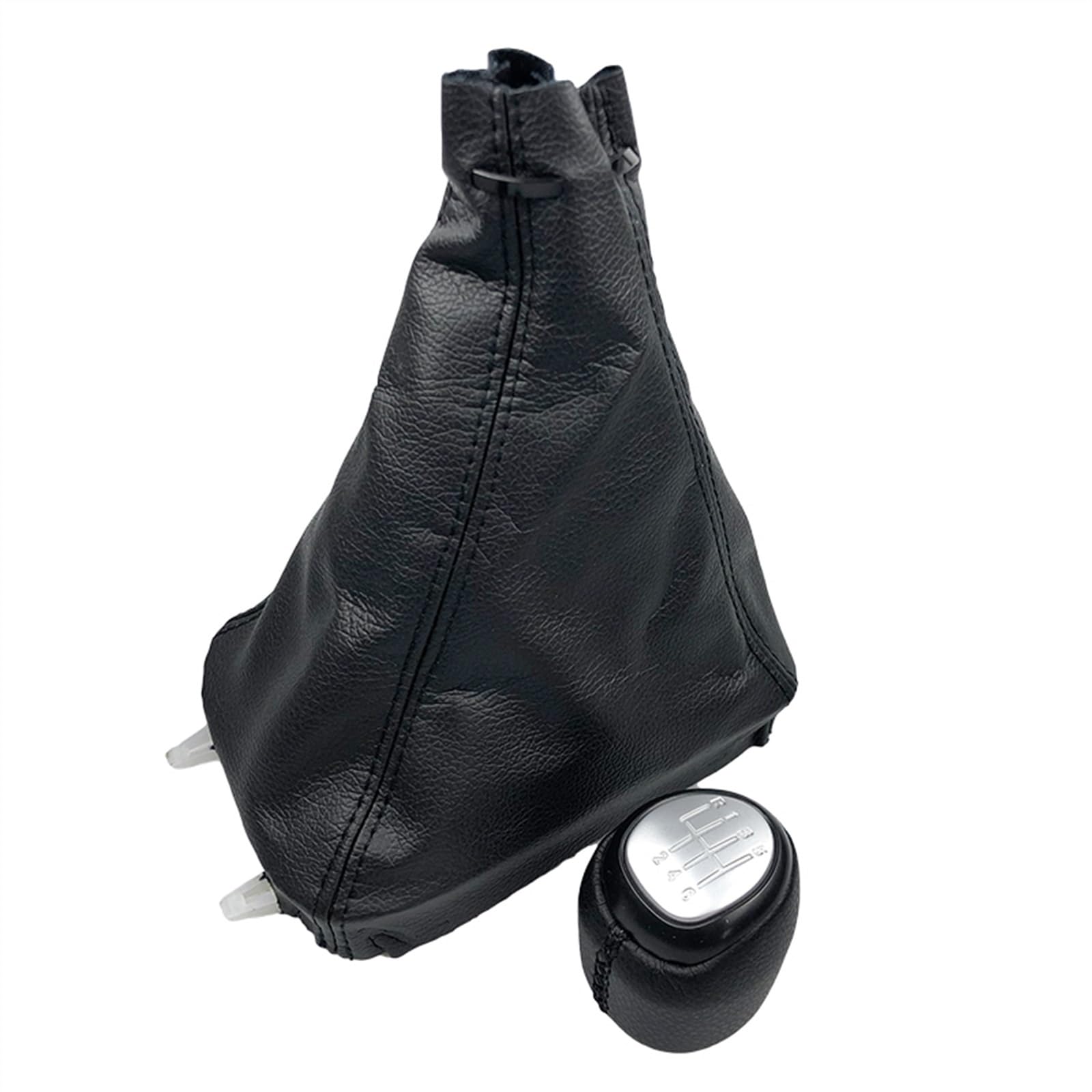 Schaltknaufkopf Automatik Kompatibel Mit SAAB 9-3 SS 2003–2009 2010 2011 2012 5/6-Gang-Schaltknauf Gamasche Kofferraumabdeckung Gehäusekragen Auto-Styling-Zubehör Hebel-Schaltstift(6 Speed Silver set) von YPLVWSOYQ