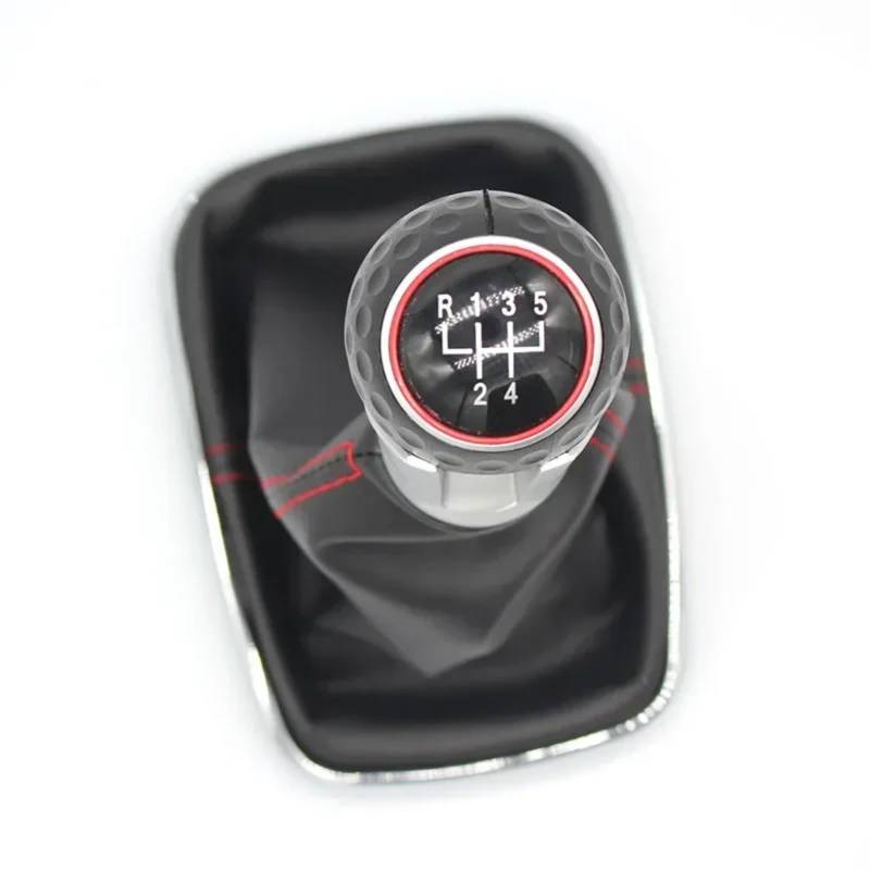 Schaltknaufkopf Automatik Kompatibel Mit VW Für Golf Für GTI R32 Mk4 1999 2000 2001 2002 2003 2004 2005 5 6 Gang Schwarzer Rahmen Schaltknauf Hebel Gamasche Manschette 12 Mm(Black 1,5 Speed) von YPLVWSOYQ
