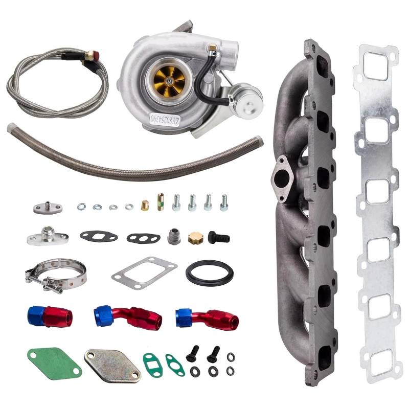 YPLVWSOYQ Abgasturbolader Kompatibel Mit Nissan Für Safari Für Patrol 4.2L TD42 Für Turbo-Abgaskrümmer + Turbolader + Leitungssatz von YPLVWSOYQ