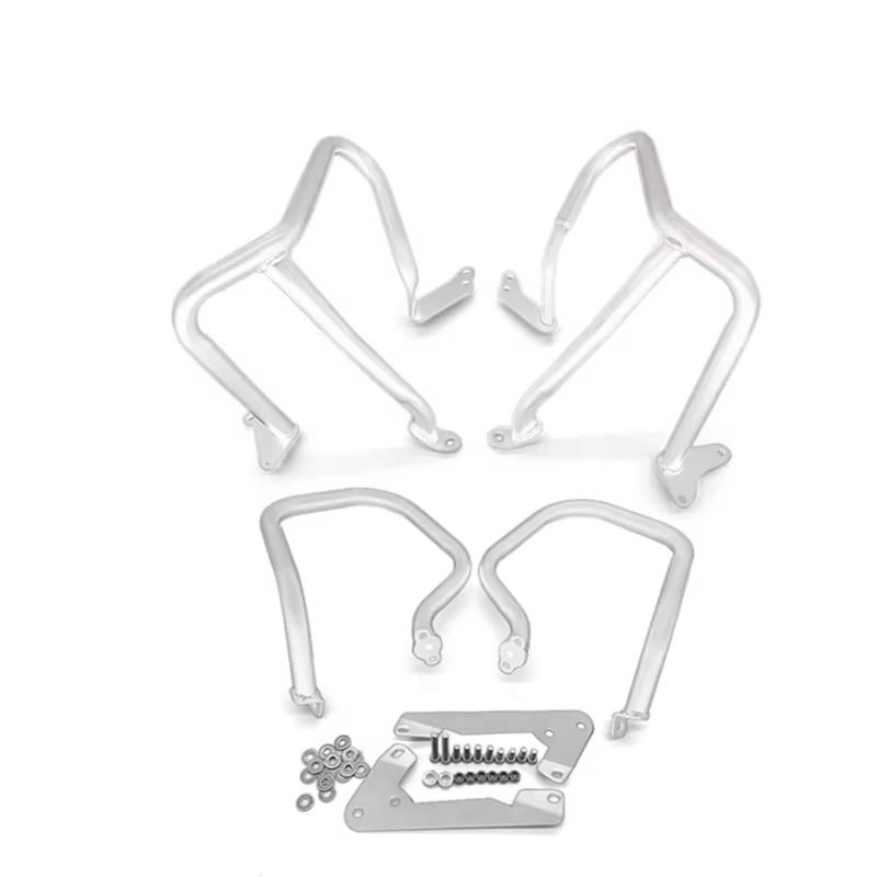 YPLVWSOYQ Motorrad Sturzbügel Kompatibel Mit Für R1250RT 2018 2019 2020 2021 2022 2023 Motorrad Highway Motor Vorne Hinten Schutz Stoßstangen Crash Bar Stunt Cage Protector(Silver,1 Set) von YPLVWSOYQ