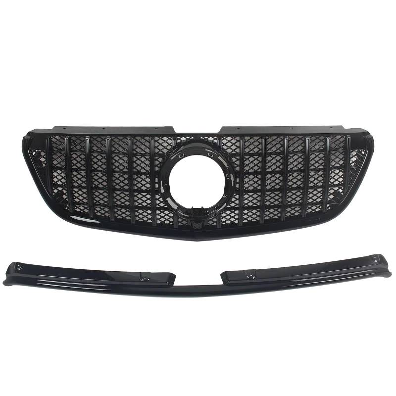 YPLVWSOYQ Nieren Kühlergrille Kompatibel Mit Benz Für W447 Für Vito 2016 2017 2018 2019 2020 Auto-Frontstoßstangengrill Kühlergrills Autozubehör Racing-Kühlergrill(Black) von YPLVWSOYQ