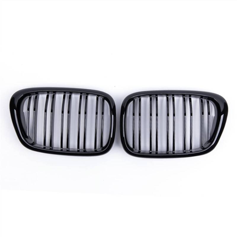 YPLVWSOYQ Nieren Kühlergrille Kompatibel Mit E39 M5 5er 1999 2000 2001 2002 2003 Auto Frontstoßstange Haubengitter Nierengitter Lufteinlassgitter Obere Gitterabdeckung(Gloss Black) von YPLVWSOYQ