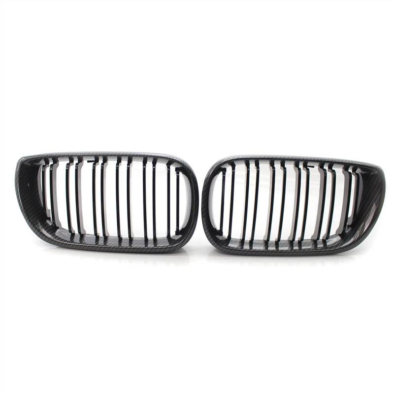 YPLVWSOYQ Nieren Kühlergrille Kompatibel Mit E46 4-Türer 2002 2003 2004 2005 Lufteinlassgitter Stoßfängerhaube Auto Vorne Nierengitter Obere Gitterabdeckung(Carbon Fiber) von YPLVWSOYQ