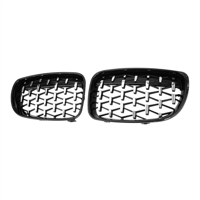 YPLVWSOYQ Nieren Kühlergrille Kompatibel Mit E81 E82 E87 E88 128I 130I 135I 2007 2008 2009 2010 2011 Nierengitter Lufteinlass Grill Auto Frontgitter Stoßstange Haube(Black+Silver) von YPLVWSOYQ