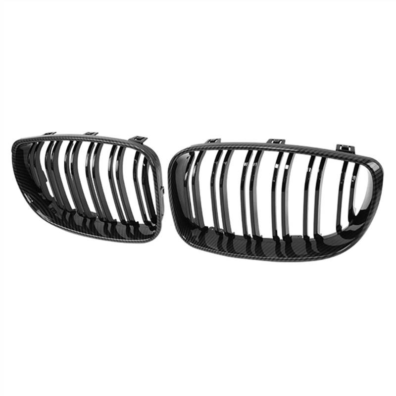YPLVWSOYQ Nieren Kühlergrille Kompatibel Mit E81 E87 E82 E88 2008 2009 2010 2011 Stoßfängerhaube Oberer Kühlergrill Abdeckung Vorderer Nierengrill Kohlefaser-Doppellamellengrill(Carbon Fiber) von YPLVWSOYQ