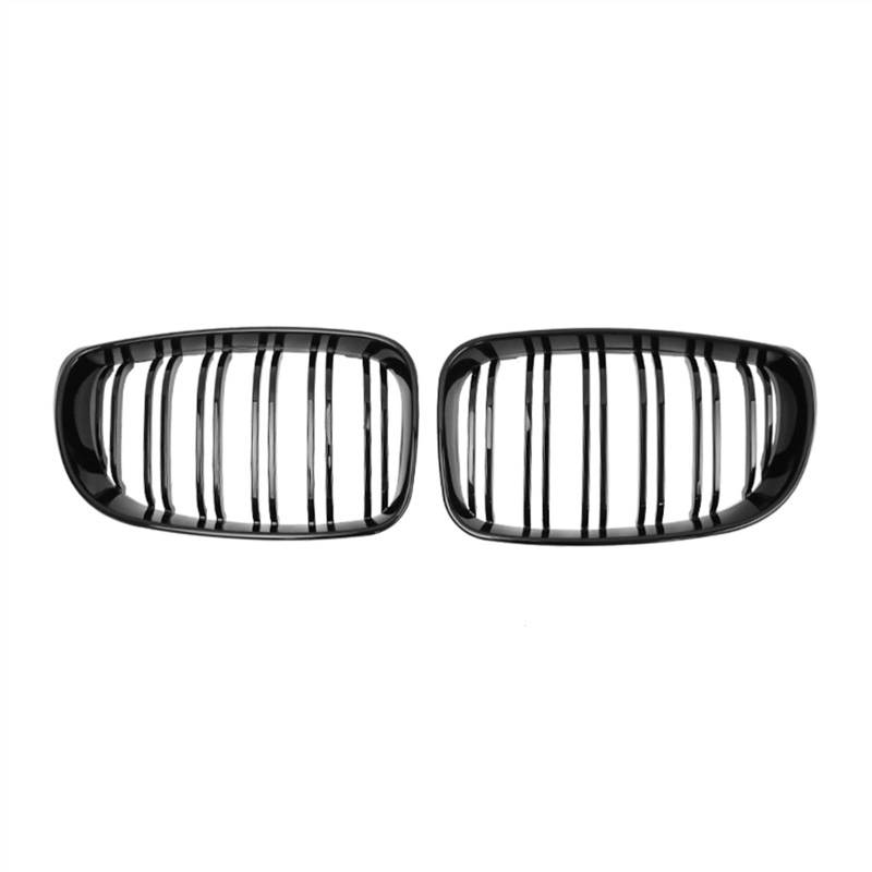 YPLVWSOYQ Nieren Kühlergrille Kompatibel Mit E81 E87 E82 E88 2008 2009 2010 2011 Stoßfängerhaube Oberer Kühlergrill Abdeckung Vorderer Nierengrill Kohlefaser-Doppellamellengrill(Gloss Black) von YPLVWSOYQ