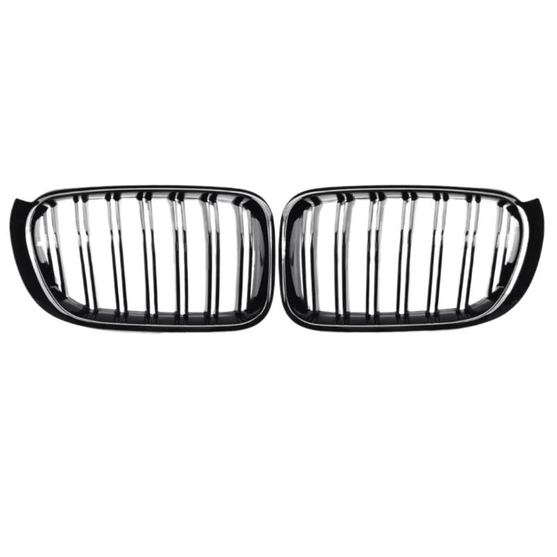 YPLVWSOYQ Nieren Kühlergrille Kompatibel Mit Für X3 X4 F25 F26 2014 2015 2016 2017 Auto Frontstoßstange Nierengrill Renngrill Glänzend Schwarz Doppellinie Sportgrillabdeckung von YPLVWSOYQ