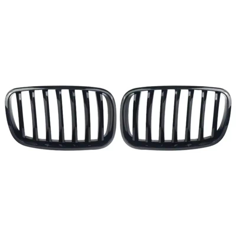 YPLVWSOYQ Nieren Kühlergrille Kompatibel Mit Für X5 X6 E70 E71 2007 2008 2009 2010 2011 2012 2013 Auto Glänzend Schwarz Frontstoßstange Haube Nierengitter Grill 51137307599 von YPLVWSOYQ
