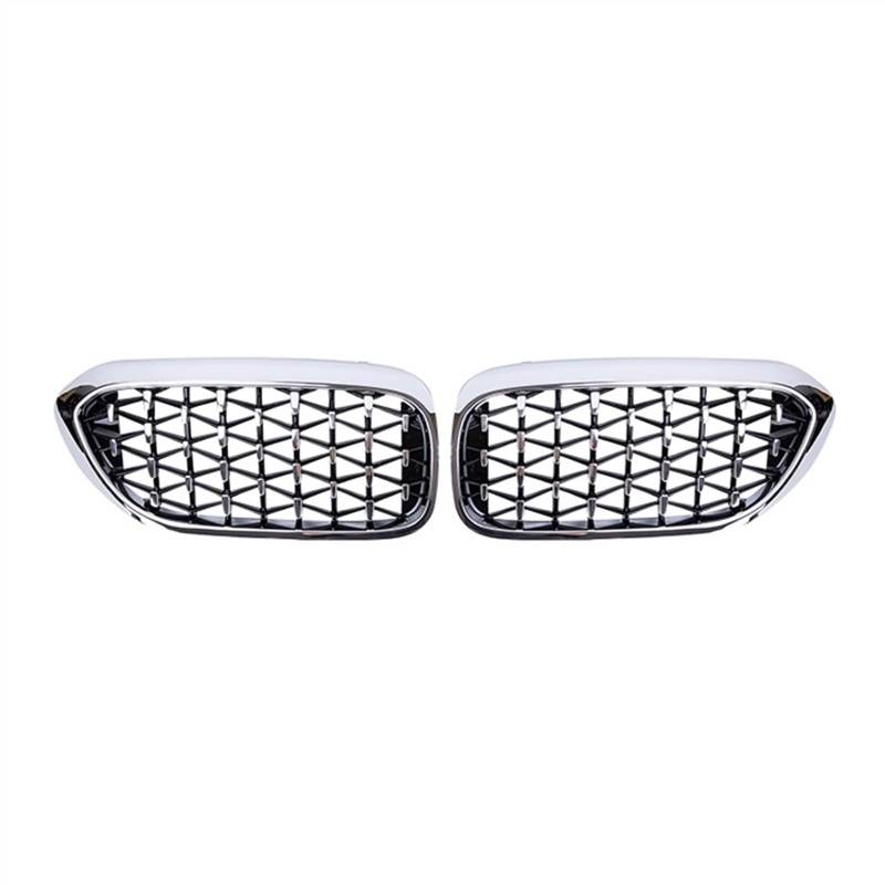 YPLVWSOYQ Nieren Kühlergrille Kompatibel Mit G30 G38 5er 2017 2018 2019 2020 Nierengitter Lufteinlass Grill Auto Frontgitter Stoßstange Haube Obere Gitterabdeckung(All Silver) von YPLVWSOYQ