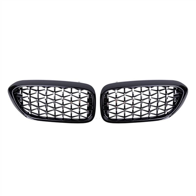 YPLVWSOYQ Nieren Kühlergrille Kompatibel Mit G30 G38 5er 2017 2018 2019 2020 Nierengitter Lufteinlass Grill Auto Frontgitter Stoßstange Haube Obere Gitterabdeckung(Silver and Black) von YPLVWSOYQ