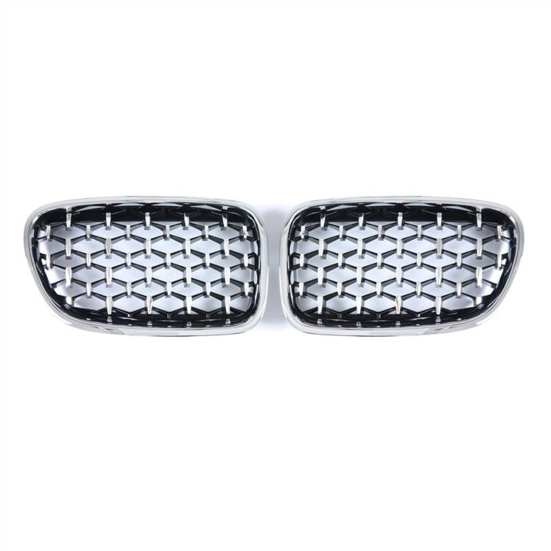 YPLVWSOYQ Nieren Kühlergrille Kompatibel Mit GT F07 2009 2010 2011 2012 2013 2014 2015 2016 2017 Auto Snap-on Air Intake Grill Front Kidney Grills Obere Grillabdeckung(Full Silver) von YPLVWSOYQ