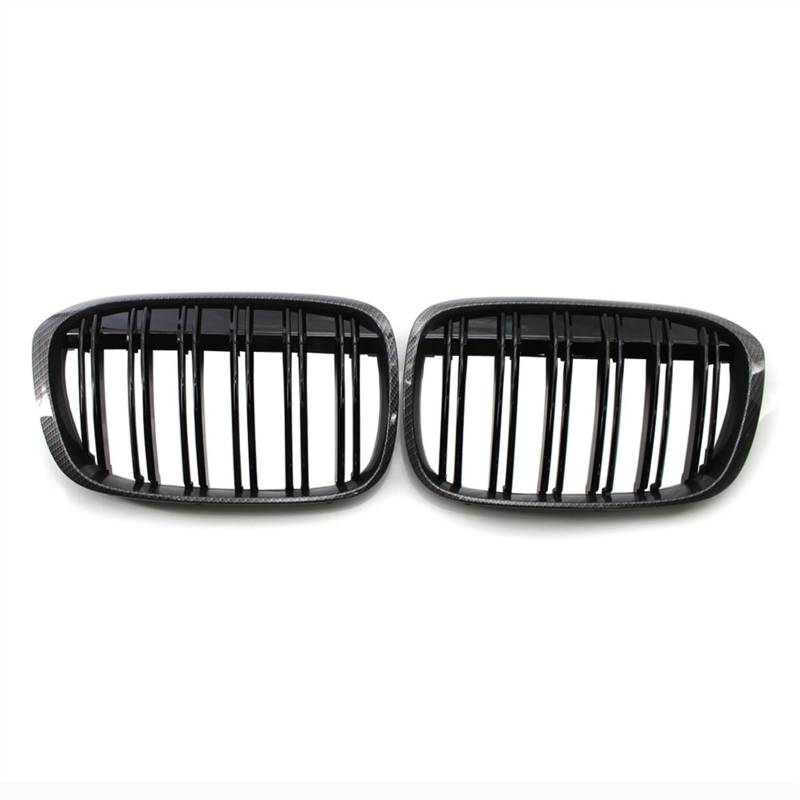 YPLVWSOYQ Nieren Kühlergrille Kompatibel Mit X1 F48 F49 2016 2017 2018 2019 2020 Auto Lufteinlass Grill Stoßstange Haube Front Nierengitter Obere Grillabdeckung(Carbon Fiber) von YPLVWSOYQ