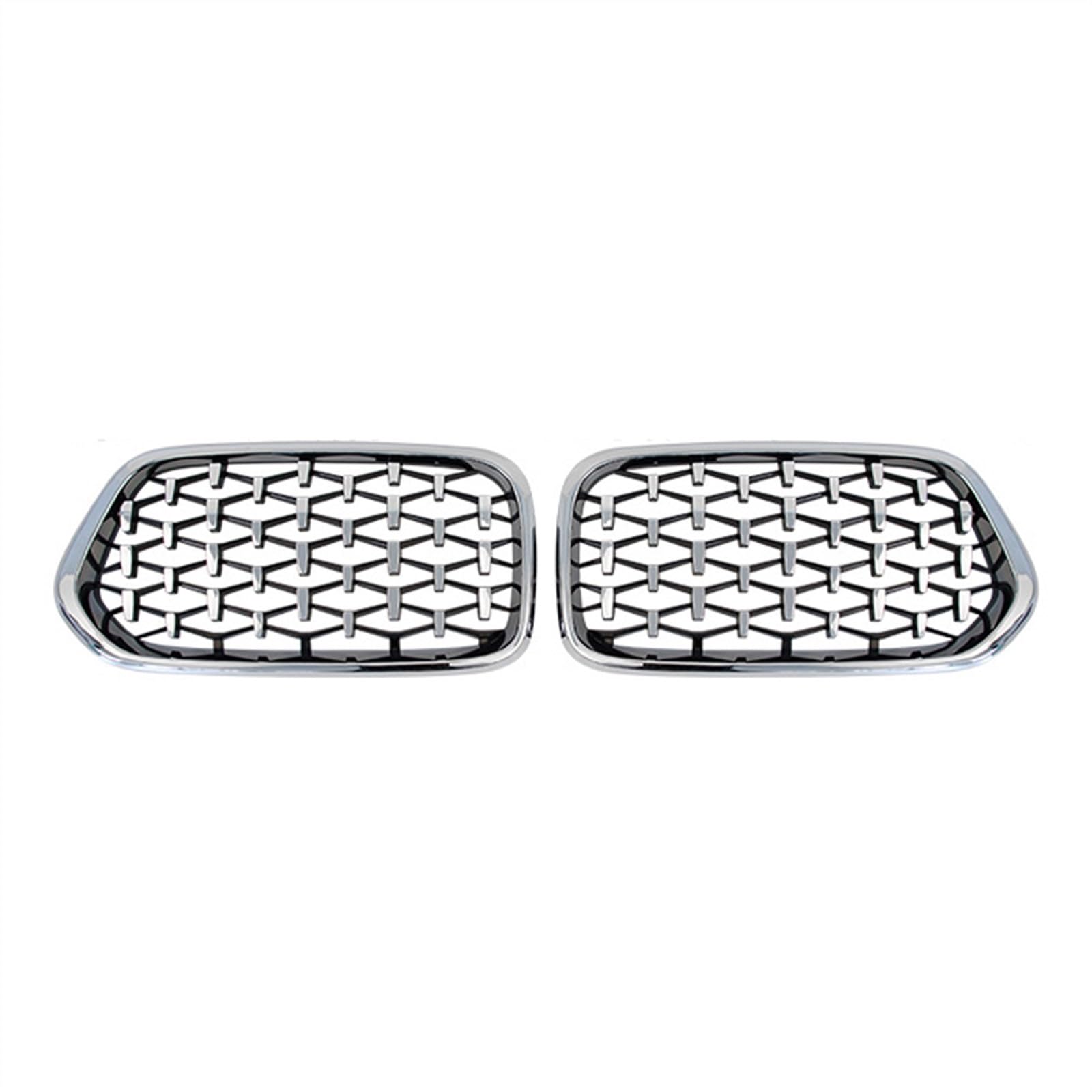 YPLVWSOYQ Nieren Kühlergrille Kompatibel Mit X2 F39 2018 2019 2020 2021 2022 Auto-Snap-on-Obergrillabdeckung Front-Nierengitter Stoßfängerhaube(All Silver) von YPLVWSOYQ
