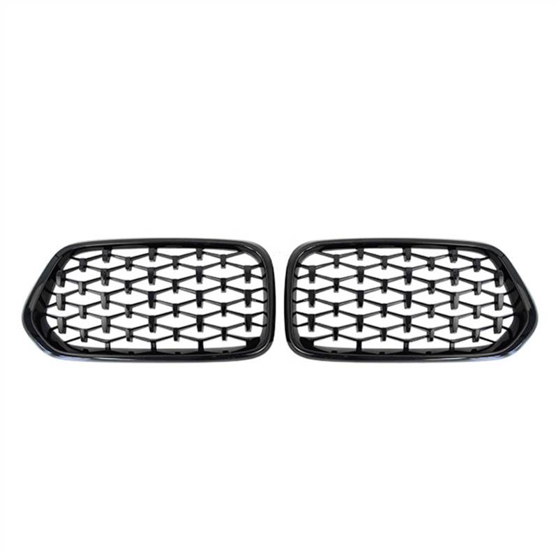 YPLVWSOYQ Nieren Kühlergrille Kompatibel Mit X2 F39 2018 2019 2020 2021 2022 Auto-Snap-on-Obergrillabdeckung Front-Nierengitter Stoßfängerhaube(Gloss Black) von YPLVWSOYQ