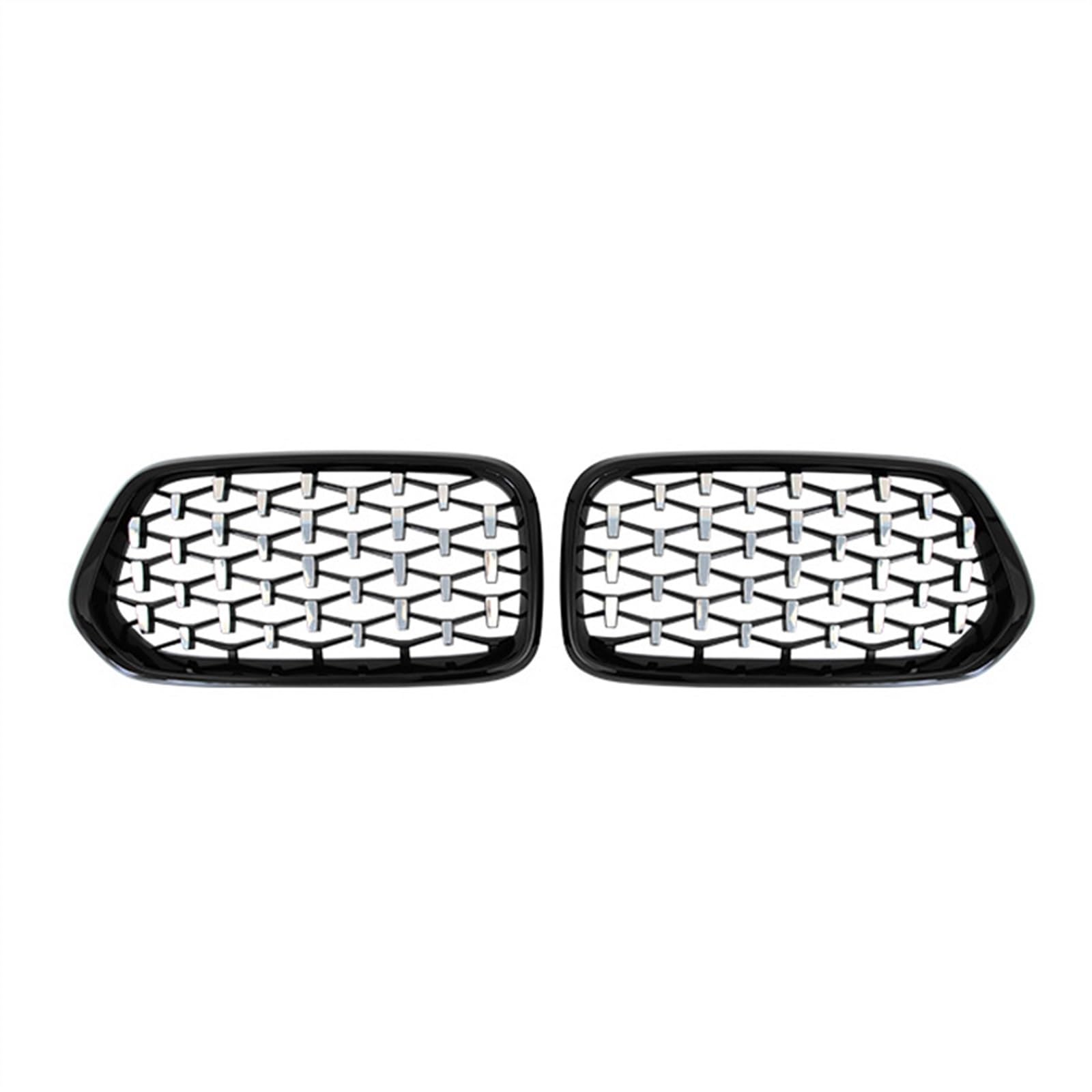 YPLVWSOYQ Nieren Kühlergrille Kompatibel Mit X2 F39 2018 2019 2020 2021 2022 Auto-Snap-on-Obergrillabdeckung Front-Nierengitter Stoßfängerhaube(Silver Black) von YPLVWSOYQ