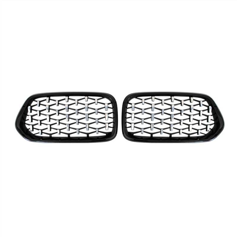 YPLVWSOYQ Nieren Kühlergrille Kompatibel Mit X2 F39 2018 2019 2020 2021 2022 Stoßfängerhaube Auto Front Niere Grilla Lufteinlass Grill Obere Grillabdeckung(Black Silver) von YPLVWSOYQ